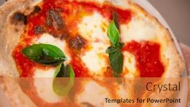  Presentation with pizzeria - Colorful slide set enhanced with delicious-tasty-traditional-italian-neapolitan backdrop and a gold colored foreground