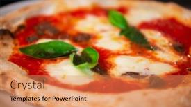  Presentation with pizzeria - Slide deck having delicious-tasty-traditional-italian-neapolitan background and a coral colored foreground