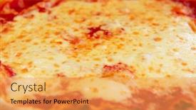  Presentation with pizzeria - Colorful presentation theme enhanced with delicious-tasty-traditional-italian-pizza backdrop and a yellow colored foreground