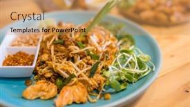  Presentation with pad thai - Presentation consisting of delicious-thai-cuisine-pad-thai background and a yellow colored foreground