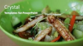  Presentation with thai food - Slide deck with delicious thai food background and a seafoam green colored foreground