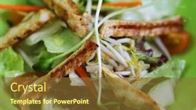  Presentation with thai food - Colorful slide deck enhanced with delicious thai food backdrop and a tawny brown colored foreground