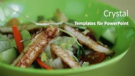  Presentation with thai food - Cool new PPT theme with delicious thai food backdrop and a seafoam green colored foreground