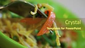  Presentation with thai food - Colorful theme enhanced with delicious thai food backdrop and a tawny brown colored foreground