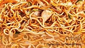  Presentation with thai - Presentation theme with delicious-thai-noodles-with-chicken background and a gold colored foreground