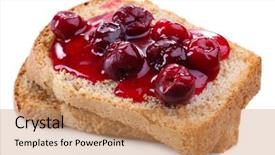  Presentation with blank whiteboard isolated on white - Beautiful slide deck featuring delicious toast with jam isolated on white backdrop and a coral colored foreground