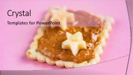  Presentation with peanut butter - PPT layouts consisting of delicious toast with peanut butter background and a lemonade colored foreground