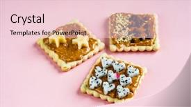  Presentation with peanut butter and jelly - Beautiful slides featuring delicious toast with peanut butter backdrop and a lemonade colored foreground