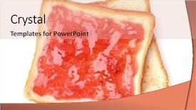  Presentation with peach jam or jelly - Presentation featuring delicious toast with sweet jam background and a coral colored foreground