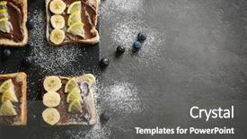  Presentation with spread - Amazing presentation theme having delicious toasts with banana chocolate backdrop and a  colored foreground