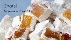 Presentation with turkish - Amazing presentation theme having delicious turkish delight some cut ready to eat backdrop and a light blue colored foreground