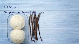  Presentation with ice cream - PPT layouts having delicious-vanilla-ice-cream background and a sky blue colored foreground