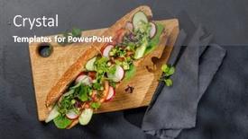  Presentation with vegetarian - PPT theme enhanced with delicious-vegetarian-sandwich-stuffed background and a gray colored foreground