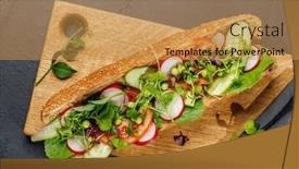  Presentation with vegetarian - Slides consisting of delicious-vegetarian-sandwich-stuffed background and a  colored foreground