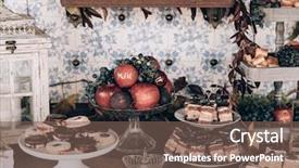  Presentation with candy cane - Beautiful presentation featuring delicious wedding reception candy bar backdrop and a violet colored foreground