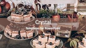  Presentation with candy - Presentation theme with delicious wedding reception candy bar background and a violet colored foreground