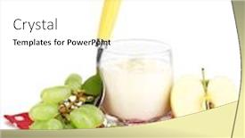  Presentation with fruit yogurt - Beautiful presentation design featuring panoramic cityscape of venice old town lagoon from above italy backdrop and a sky blue colored foreground