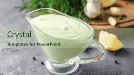  Presentation with jesus boat - Presentation theme enhanced with delicious yogurt sauce in gravy background and a soft green colored foreground