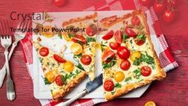  Presentation with puff pastry - Cool new slides with deliciously-simple-tomato-tart-made backdrop and a red colored foreground