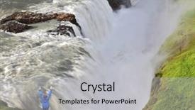  Presentation with tourist - Amazing PPT theme having happy girl running on city street at seaside young athlete training and doing workout in urban scene sport and fitness inspiration and motivation vintage tone backdrop and a soft green colored foreground.