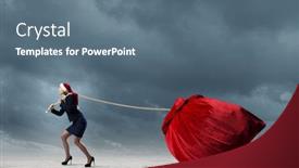  Presentation with deliver - PPT layouts consisting of deliver christmas gifts for you background and a ocean colored foreground