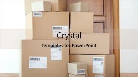  Presentation with melting earth near space - Theme featuring delivering - delivered parcels on floor near background and a coral colored foreground