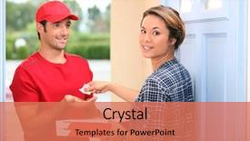  Presentation with pizza - Amazing presentation having delivery - man delivering pizza backdrop and a coral colored foreground