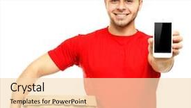  Presentation with pizza - Slide deck consisting of delivery - young man holding pizza background and a lemonade colored foreground