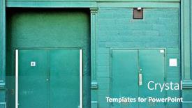  Presentation with access - Slides consisting of delivery access in a back alley in new york city background and a teal colored foreground