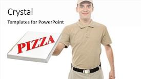  Presentation with delivery boy - Cool new presentation with delivery boy bringing a cardboard backdrop and a white colored foreground
