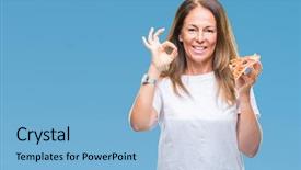  Presentation with right middle lobe - Colorful slide set enhanced with delivery excellence - middle age hispanic woman eating backdrop and a light blue colored foreground