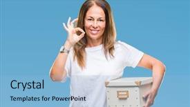  Presentation with how to add moving curtains to a - Amazing slide deck having delivery excellence - middle age hispanic woman moving backdrop and a  colored foreground