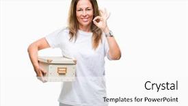  Presentation with nsw moving - Cool new PPT layouts with delivery excellence - middle age hispanic woman moving backdrop and a white colored foreground