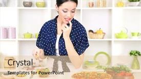  Presentation with cancer diet - Presentation design with delivery excellence - pretty girl selects pizza background and a lemonade colored foreground