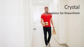  Presentation with mail - PPT layouts consisting of delivery mail and people concept - background and a white colored foreground