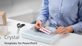  Presentation with mail - Theme having delivery-mail-service-and-shipment background and a sky blue colored foreground