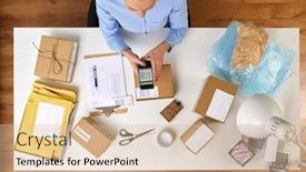  Presentation with mail - Audience pleasing slides consisting of delivery-mail-service-people backdrop and a lemonade colored foreground