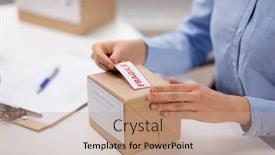  Presentation with mail - Presentation theme enhanced with delivery-mail-service-people background and a coral colored foreground