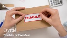  Presentation with mail - Audience pleasing slide set consisting of delivery-mail-service-people backdrop and a coral colored foreground