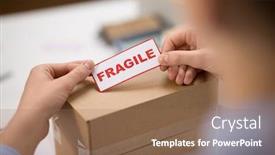  Presentation with express delivery service by motorcycle - PPT layouts consisting of delivery-mail-service-people background and a coral colored foreground