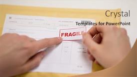  Presentation with express delivery service by motorcycle - Amazing PPT layouts having delivery-mail-service-people backdrop and a lemonade colored foreground