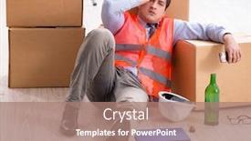  Presentation with work - Audience pleasing slide set consisting of delivery-man-drunk-at-work backdrop and a coral colored foreground