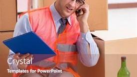  Presentation with work - Colorful theme enhanced with delivery-man-drunk-at-work backdrop and a red colored foreground