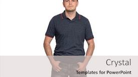  Presentation with courier delivery - Slides featuring delivery-man-in-gray-t background and a light gray colored foreground