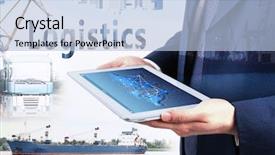  Presentation with logistics - Slides having delivery network on screen logistics background and a light blue colored foreground