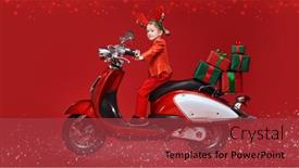  Presentation with new year - PPT layouts consisting of delivery-of-gifts background and a red colored foreground