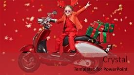  Presentation with cute stars - Slide deck consisting of delivery-of-gifts background and a red colored foreground