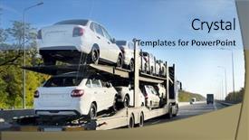  Presentation with car sales - Presentation theme with delivery of new car background and a light blue colored foreground