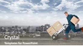  Presentation with shipping - Beautiful presentation featuring delivery postman shipping and transportation backdrop and a gray colored foreground
