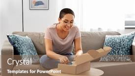  Presentation with african people boxing - Colorful theme enhanced with delivery-shipping-and-people-concept backdrop and a coral colored foreground